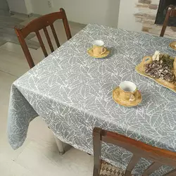 Жаккардова сучасна скатертина Синій, 100х145 см, + 6 серветок Жаккардова сучасна скатертина Синій, 100х145 см, + 6 серветок